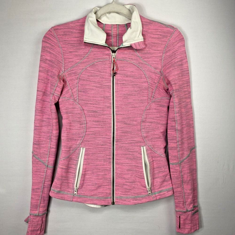 Lululemon Define Jacket Size 6 Heather Pink/Gray Full Zip Womens Activewear